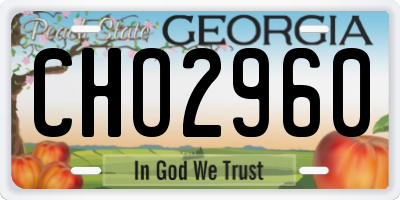 GA license plate CHO2960