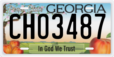 GA license plate CHO3487