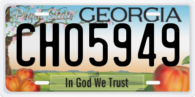 GA license plate CHO5949