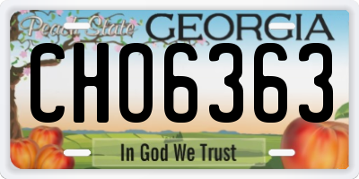 GA license plate CHO6363
