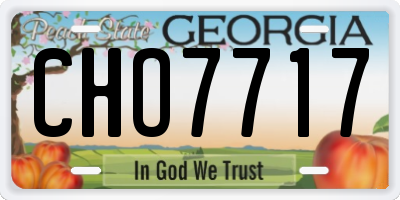GA license plate CHO7717