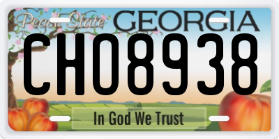 GA license plate CHO8938