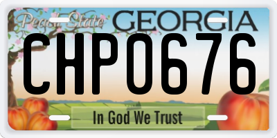 GA license plate CHP0676