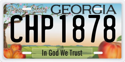 GA license plate CHP1878