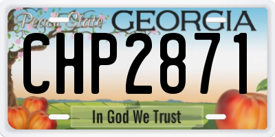 GA license plate CHP2871