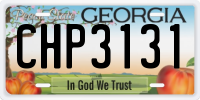 GA license plate CHP3131