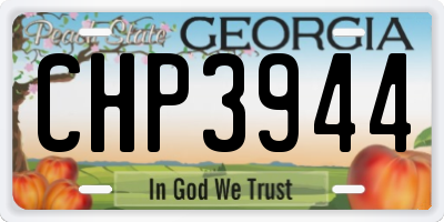 GA license plate CHP3944