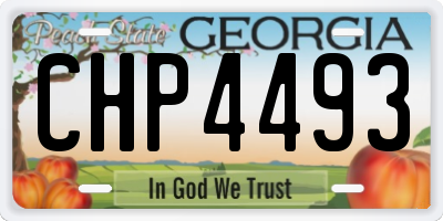GA license plate CHP4493