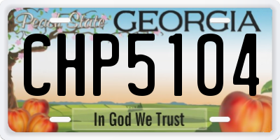 GA license plate CHP5104
