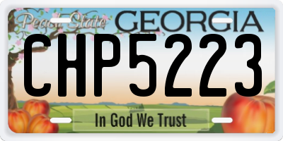 GA license plate CHP5223