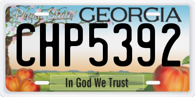 GA license plate CHP5392