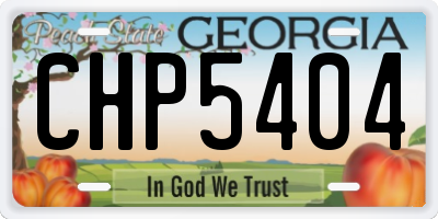 GA license plate CHP5404