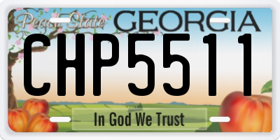 GA license plate CHP5511