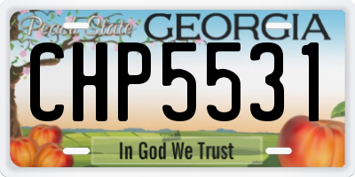 GA license plate CHP5531