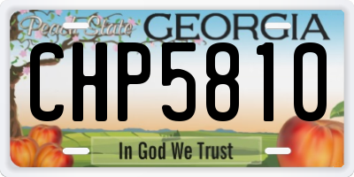 GA license plate CHP5810