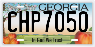 GA license plate CHP7050