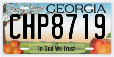 GA license plate CHP8719