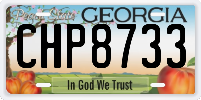 GA license plate CHP8733
