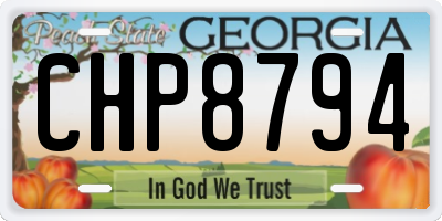 GA license plate CHP8794