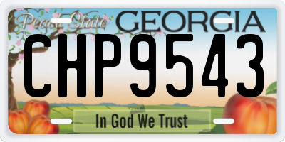 GA license plate CHP9543
