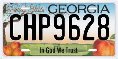 GA license plate CHP9628