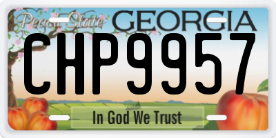 GA license plate CHP9957