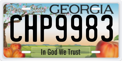 GA license plate CHP9983