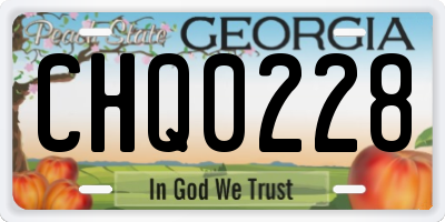 GA license plate CHQ0228