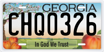 GA license plate CHQ0326