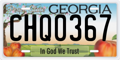 GA license plate CHQ0367