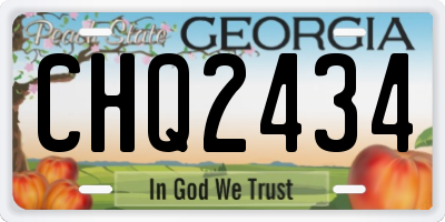 GA license plate CHQ2434