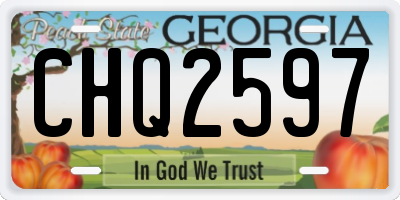 GA license plate CHQ2597