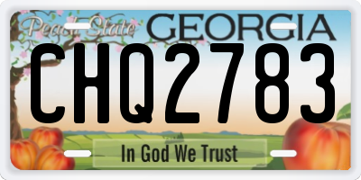 GA license plate CHQ2783
