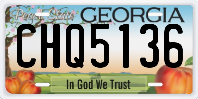 GA license plate CHQ5136