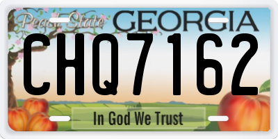 GA license plate CHQ7162