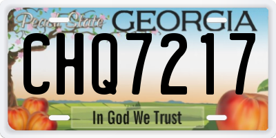GA license plate CHQ7217