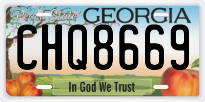 GA license plate CHQ8669