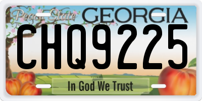 GA license plate CHQ9225