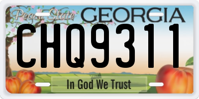 GA license plate CHQ9311