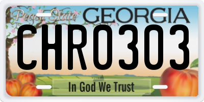 GA license plate CHR0303