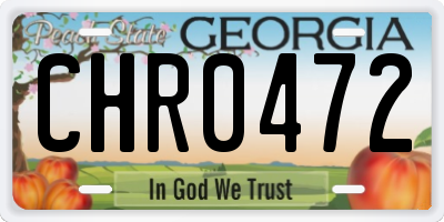 GA license plate CHR0472