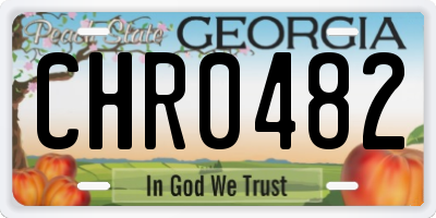 GA license plate CHR0482