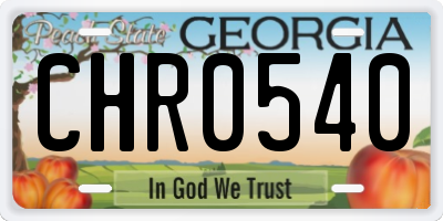 GA license plate CHR0540