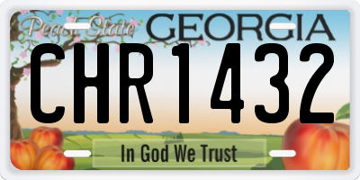 GA license plate CHR1432