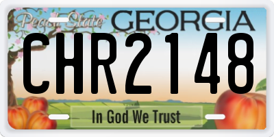 GA license plate CHR2148
