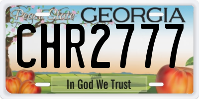 GA license plate CHR2777