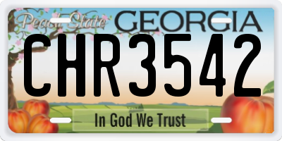 GA license plate CHR3542