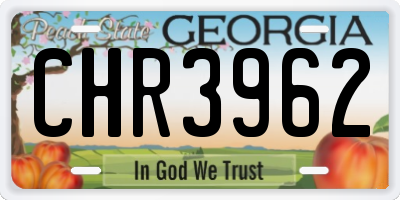 GA license plate CHR3962
