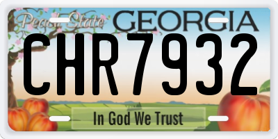 GA license plate CHR7932