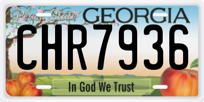 GA license plate CHR7936